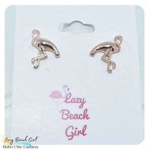 Gold Flamingo Earrings